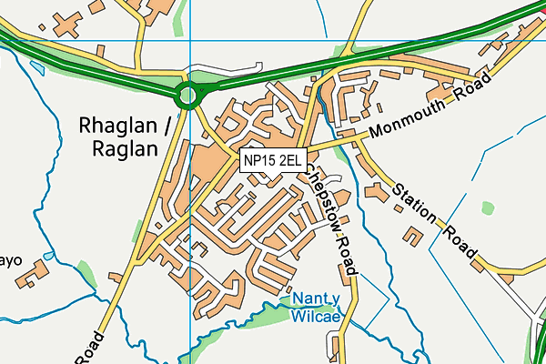 NP15 2EL map - OS VectorMap District (Ordnance Survey)