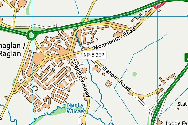 Raglan CIW VC Primary School map (NP15 2EP) - OS VectorMap District (Ordnance Survey)