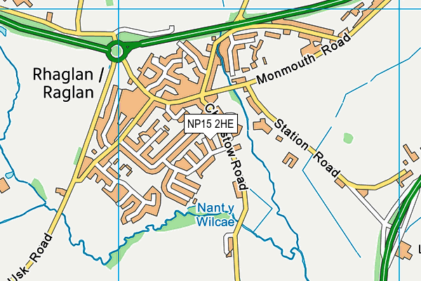 NP15 2HE map - OS VectorMap District (Ordnance Survey)