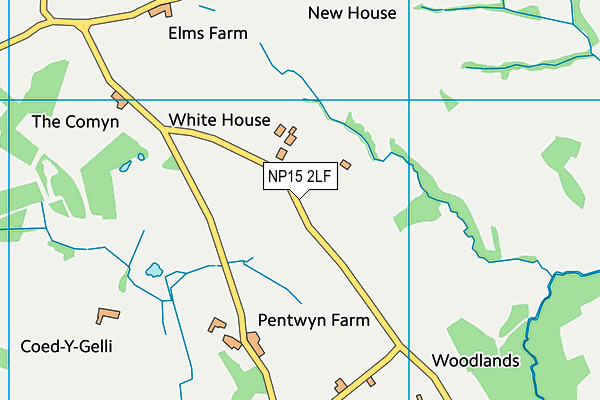 NP15 2LF map - OS VectorMap District (Ordnance Survey)