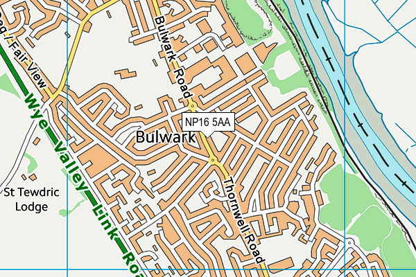 NP16 5AA map - OS VectorMap District (Ordnance Survey)