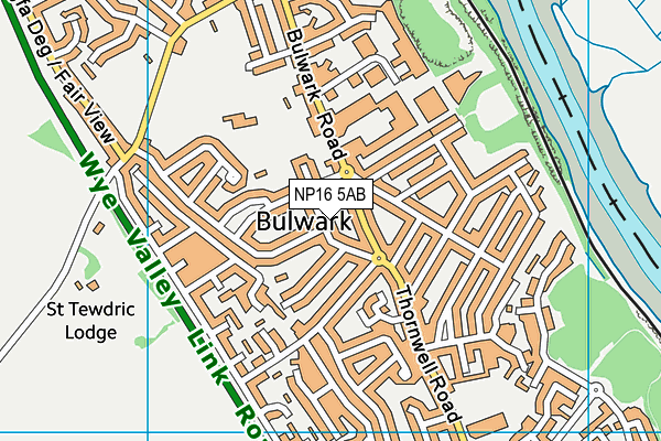 NP16 5AB map - OS VectorMap District (Ordnance Survey)