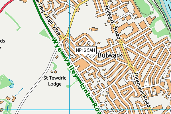 NP16 5AH map - OS VectorMap District (Ordnance Survey)