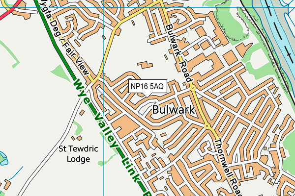NP16 5AQ map - OS VectorMap District (Ordnance Survey)