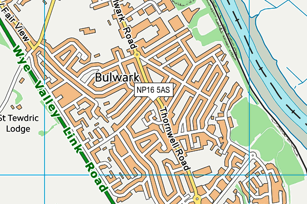 NP16 5AS map - OS VectorMap District (Ordnance Survey)