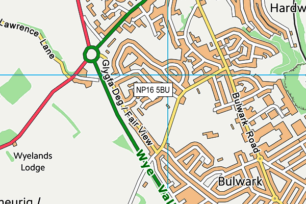 NP16 5BU map - OS VectorMap District (Ordnance Survey)