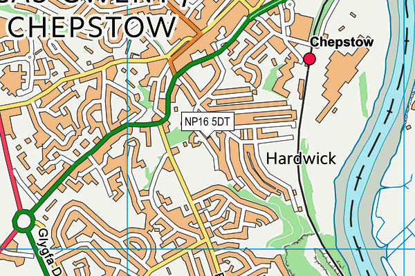 NP16 5DT map - OS VectorMap District (Ordnance Survey)