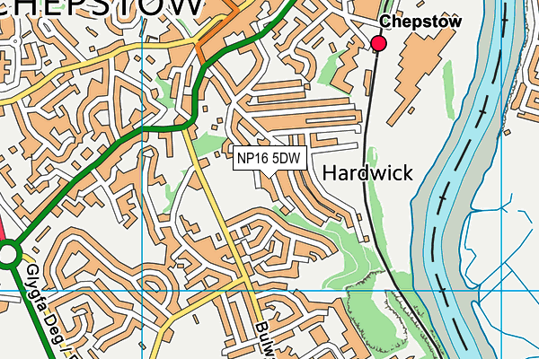 NP16 5DW map - OS VectorMap District (Ordnance Survey)