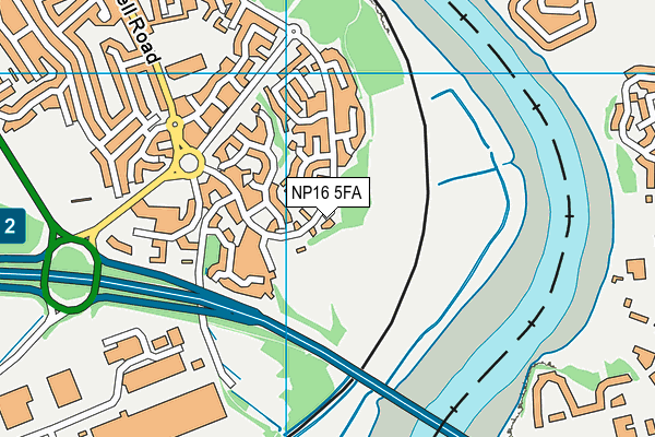 NP16 5FA map - OS VectorMap District (Ordnance Survey)
