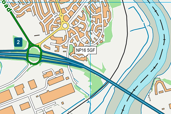 NP16 5GF map - OS VectorMap District (Ordnance Survey)