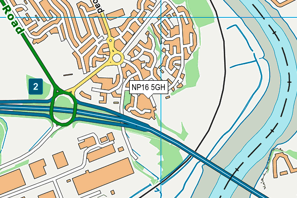 NP16 5GH map - OS VectorMap District (Ordnance Survey)