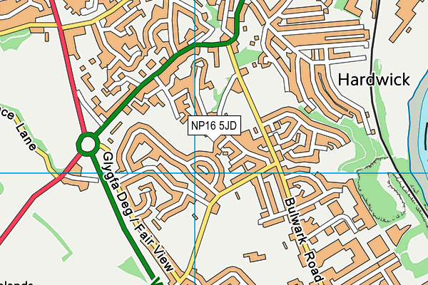 NP16 5JD map - OS VectorMap District (Ordnance Survey)