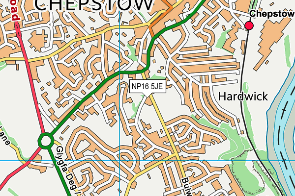 NP16 5JE map - OS VectorMap District (Ordnance Survey)
