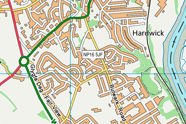 NP16 5JF map - OS VectorMap District (Ordnance Survey)