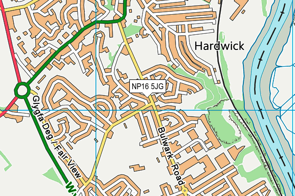 NP16 5JG map - OS VectorMap District (Ordnance Survey)