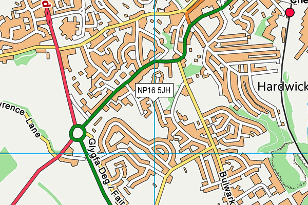 NP16 5JH map - OS VectorMap District (Ordnance Survey)