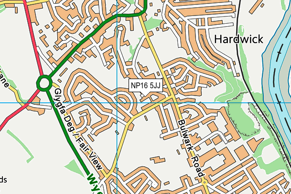 NP16 5JJ map - OS VectorMap District (Ordnance Survey)