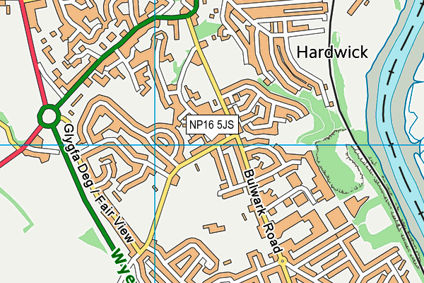 NP16 5JS map - OS VectorMap District (Ordnance Survey)