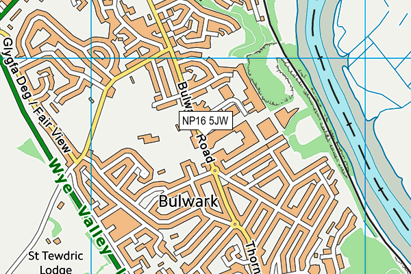 NP16 5JW map - OS VectorMap District (Ordnance Survey)