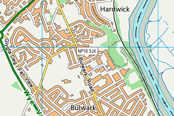 NP16 5JX map - OS VectorMap District (Ordnance Survey)