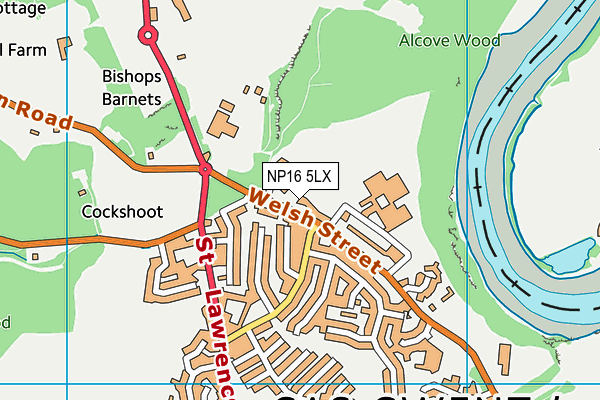 NP16 5LX map - OS VectorMap District (Ordnance Survey)