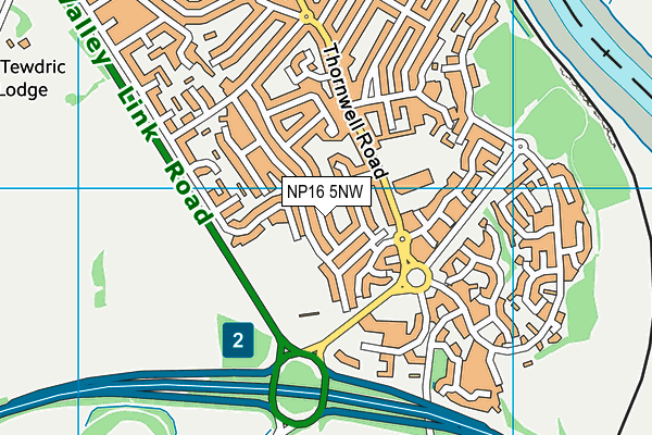 NP16 5NW map - OS VectorMap District (Ordnance Survey)