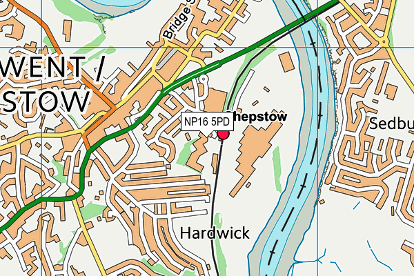 NP16 5PD map - OS VectorMap District (Ordnance Survey)