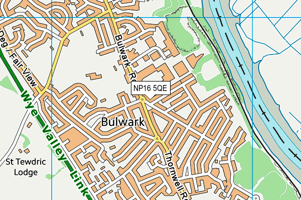 NP16 5QE map - OS VectorMap District (Ordnance Survey)