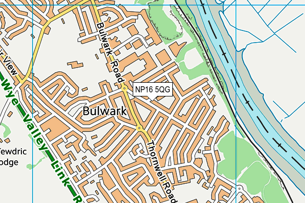 NP16 5QG map - OS VectorMap District (Ordnance Survey)