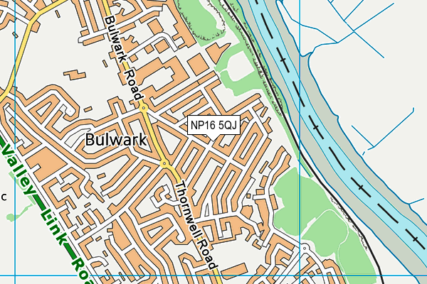 NP16 5QJ map - OS VectorMap District (Ordnance Survey)