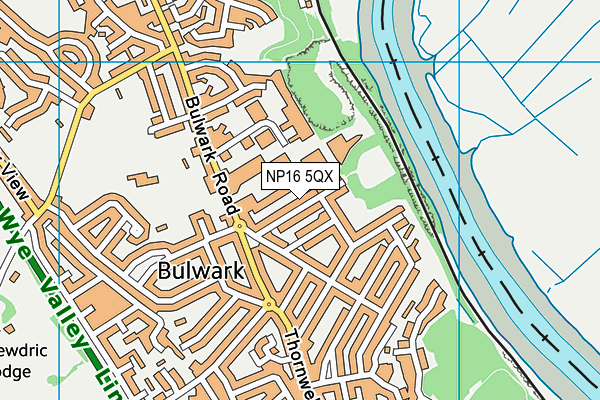 NP16 5QX map - OS VectorMap District (Ordnance Survey)