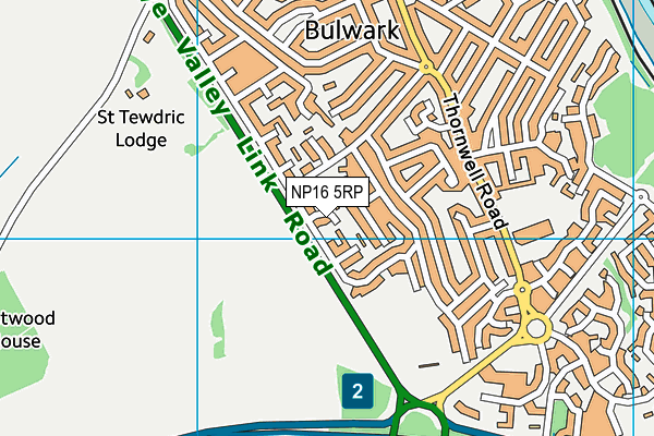 NP16 5RP map - OS VectorMap District (Ordnance Survey)