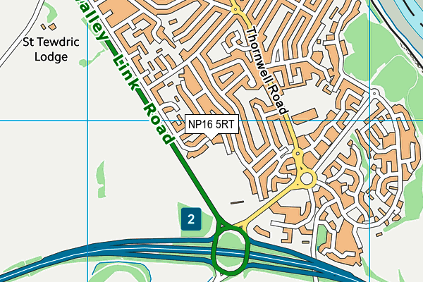 NP16 5RT map - OS VectorMap District (Ordnance Survey)