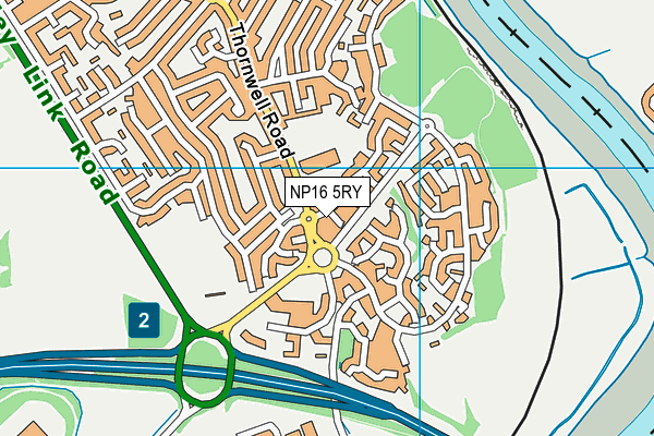 NP16 5RY map - OS VectorMap District (Ordnance Survey)
