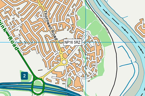 NP16 5RZ map - OS VectorMap District (Ordnance Survey)