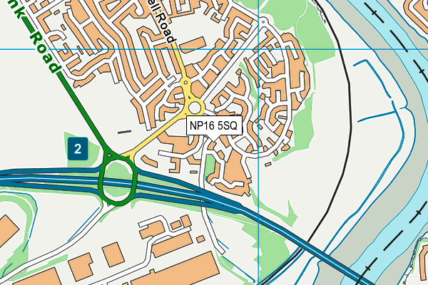 NP16 5SQ map - OS VectorMap District (Ordnance Survey)