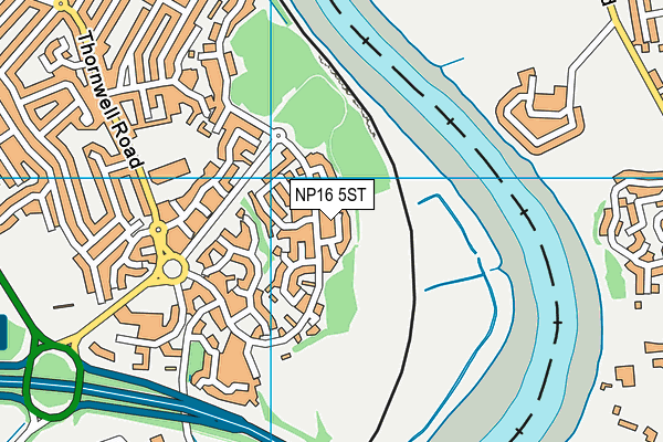 NP16 5ST map - OS VectorMap District (Ordnance Survey)