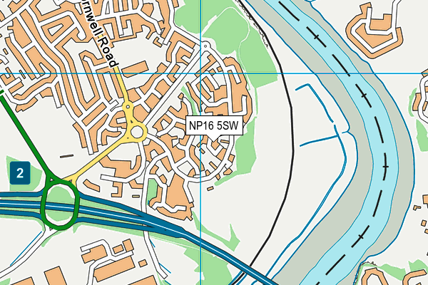 NP16 5SW map - OS VectorMap District (Ordnance Survey)
