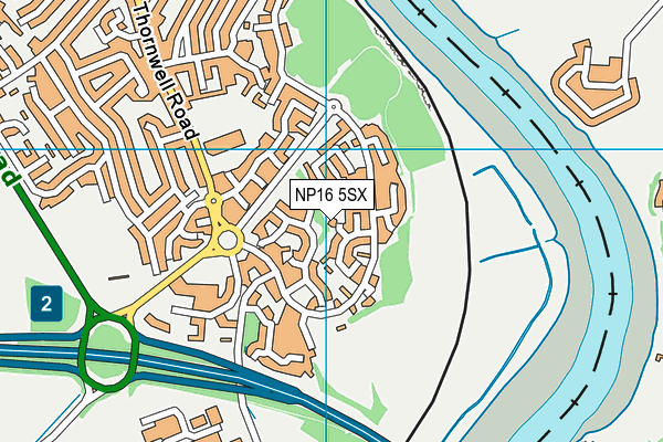 NP16 5SX map - OS VectorMap District (Ordnance Survey)