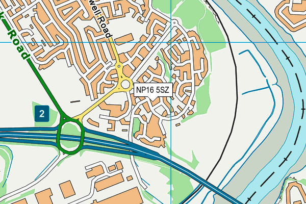 NP16 5SZ map - OS VectorMap District (Ordnance Survey)
