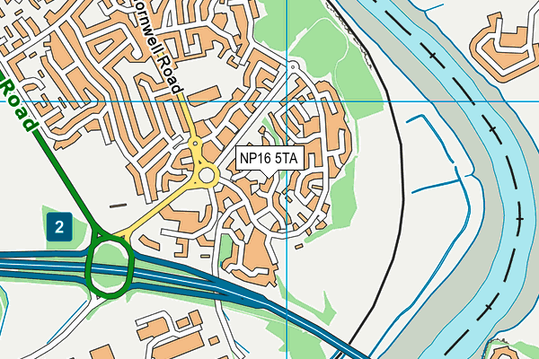 NP16 5TA map - OS VectorMap District (Ordnance Survey)