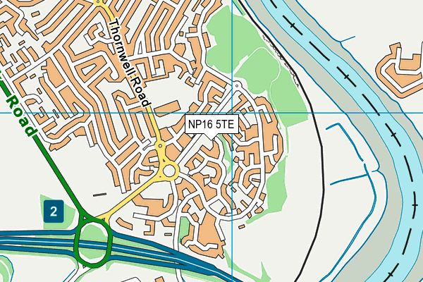 NP16 5TE map - OS VectorMap District (Ordnance Survey)
