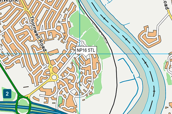 NP16 5TL map - OS VectorMap District (Ordnance Survey)