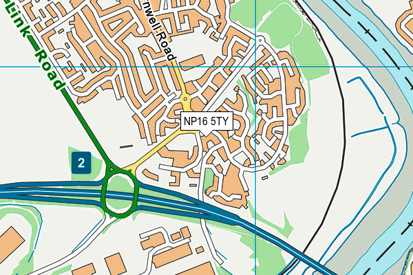 NP16 5TY map - OS VectorMap District (Ordnance Survey)