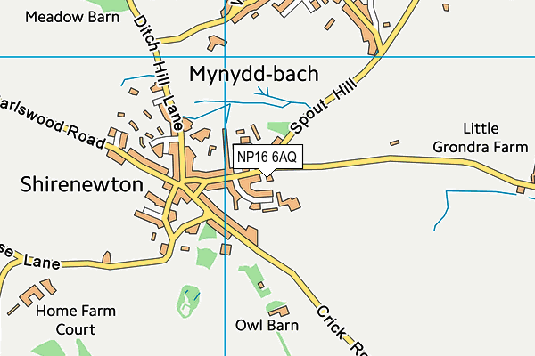 NP16 6AQ map - OS VectorMap District (Ordnance Survey)