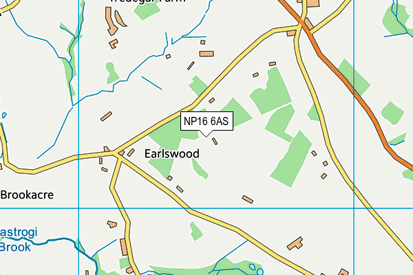 NP16 6AS map - OS VectorMap District (Ordnance Survey)
