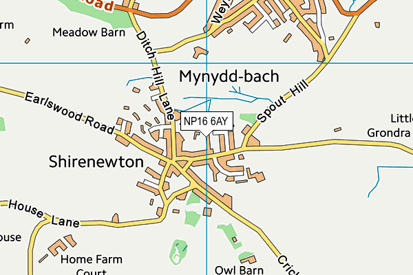 NP16 6AY map - OS VectorMap District (Ordnance Survey)