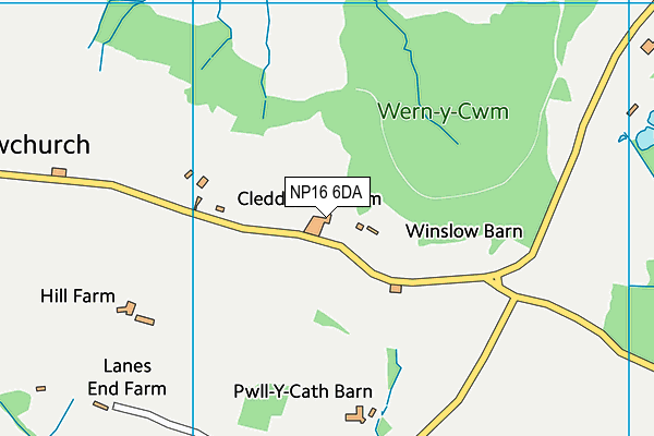 NP16 6DA map - OS VectorMap District (Ordnance Survey)