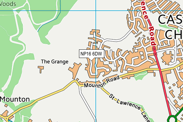NP16 6DW map - OS VectorMap District (Ordnance Survey)