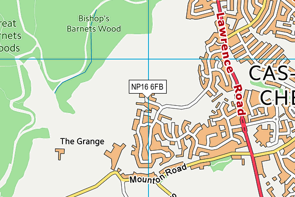 NP16 6FB map - OS VectorMap District (Ordnance Survey)